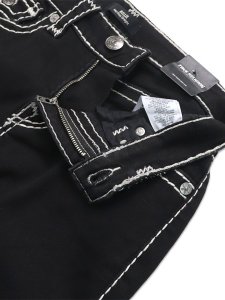 画像4: 【送料無料】TRUE RELIGION WMS BILLIE SUPER T MID RISE STRAIGHT BODY RINSE BLACK (4)