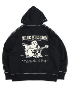 画像1: 【送料無料】TRUE RELIGION SUPER T BOXY ZIP HOODIE BLACK (1)