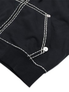 画像5: 【送料無料】TRUE RELIGION SUPER T BOXY ZIP HOODIE BLACK (5)