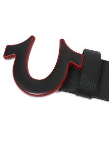 画像2: 【送料無料】TRUE RELIGION INDO-SAGE ENAMEL HORSESHOE BELT BLACK (2)