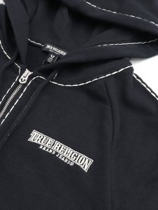画像3: 【送料無料】TRUE RELIGION SUPER T BOXY ZIP HOODIE BLACK (3)