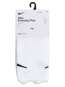 画像1: NIKE EVERYDAY PLUS LIGHTWEIGHT CREW SOCKS-WHITE/BLACK (1)