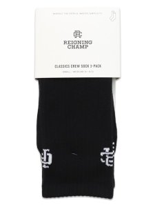 画像1: REIGNING CHAMP 3 PACK CLASSIC CREW SOCK BLACK (1)