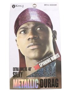 画像1: KING J EXTRA LONG TIE 40" SILKY METALLIC DURAG (1)