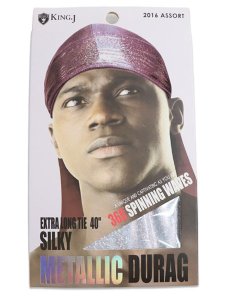 画像1: KING J EXTRA LONG TIE 40" SILKY METALLIC DURAG (1)