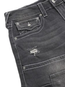 画像3: 【送料無料】TRUE RELIGION VINNY BIG T CARPENTER FRAYED UL BAGGY CARBON SHINE BKW (3)