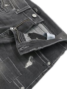 画像4: 【送料無料】TRUE RELIGION VINNY BIG T CARPENTER FRAYED UL BAGGY CARBON SHINE BKW (4)