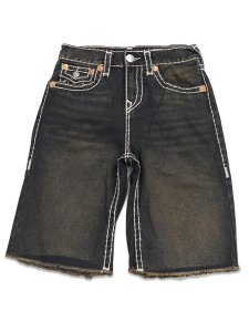 画像2: 【送料無料】TRUE RELIGION VINNY SUPER T FRAYED HEM FLAP ULTRA BAGGY SHORT KYOTO DKW (2)
