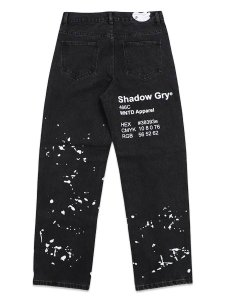 画像2: 【送料無料】WNTD APPAREL GHOST PAINT DENIM PANTS BLACK (2)
