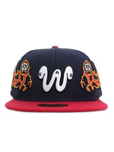 画像2: 【送料無料】WNTD APPAREL TWIN REAPER HAT NAVY/RED (2)