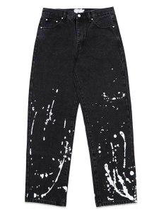 画像1: 【送料無料】WNTD APPAREL GHOST PAINT DENIM PANTS BLACK (1)