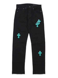 画像1: 【送料無料】ADVANCE LEVIS 505 CROSS LEATHER BLACK/TIFFANY BLUE (1)