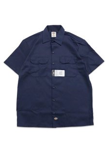 画像1: DICKIES S/S WORK SHIRT-NAVY (1)