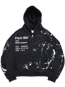 画像1: 【送料無料】WNTD APPAREL GHOST PAINT PANTONE HOODIE PITCH BLK (1)