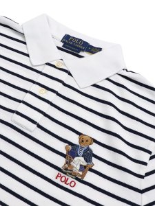 画像3: 【送料無料】POLO RALPH LAUREN CUSTOM SLIM STRIPED NEWPORT BEAR MESH POLO (3)