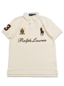 画像1: 【送料無料】POLO RALPH LAUREN CUSTOM SLIM BIG PONY MESH POLO GUIDE CREAM (1)