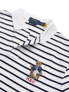 画像4: 【送料無料】POLO RALPH LAUREN CUSTOM SLIM STRIPED NEWPORT BEAR MESH POLO (4)