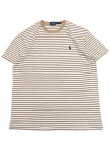 画像1: 【送料無料】POLO RALPH LAUREN CLASSIC FIT STRIPED TEE VINTAGE KHAKI/WHITE (1)