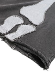画像9: 【送料無料】VANSON 8/10 LENGTH FLEECE SHORT WHITE BONE DENIM PATCH (9)