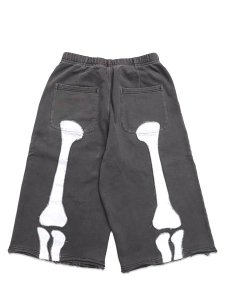 画像2: 【送料無料】VANSON 8/10 LENGTH FLEECE SHORT WHITE BONE DENIM PATCH (2)