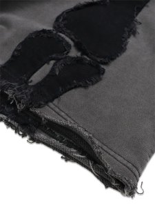 画像9: 【送料無料】VANSON 8/10 LENGTH FLEECE SHORT BLACK BONE DENIM PATCH (9)