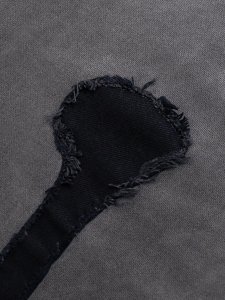 画像5: 【送料無料】VANSON 8/10 LENGTH FLEECE SHORT BLACK BONE DENIM PATCH (5)