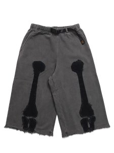 画像1: 【送料無料】VANSON 8/10 LENGTH FLEECE SHORT BLACK BONE DENIM PATCH (1)