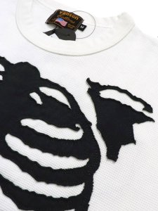 画像3: 【送料無料】VANSON THERMAL S/S TEE BLACK BONE PATCH (3)