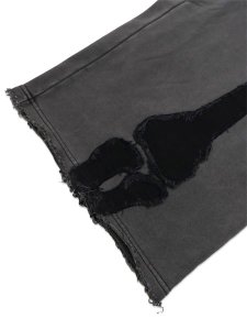 画像8: 【送料無料】VANSON 8/10 LENGTH FLEECE SHORT BLACK BONE DENIM PATCH (8)