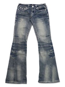 画像2: 【送料無料】TRUE RELIGION W JOEY LOW RISE SUPER T FLAP FLARE DANDELION FADE (2)
