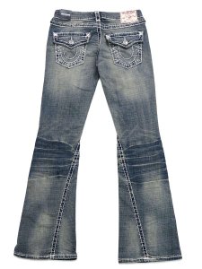 画像1: 【送料無料】TRUE RELIGION W JOEY LOW RISE SUPER T FLAP FLARE DANDELION FADE (1)
