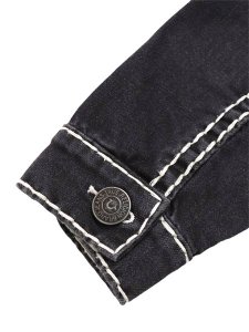 画像7: 【送料無料】TRUE RELIGION SUPER T HOODED DENIM JACKET SMOG OVERDYE BLACK WASH (7)