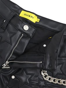画像5: 【送料無料】GUAPI OBSIDIAN BLACK STARS LEATHER SHORTS (5)