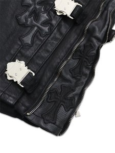 画像10: 【送料無料】GUAPI ALL BLACK CROSS BUCKLE SHORTS (10)