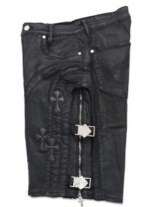 画像3: 【送料無料】GUAPI ALL BLACK CROSS BUCKLE SHORTS (3)