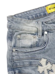 画像6: 【送料無料】GUAPI AQUA BLUE CROSS BUCKLE SHORTS (6)