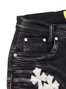 画像6: 【送料無料】GUAPI OBSIDIAN BLACK CROSS BUCKLE SHORTS (6)