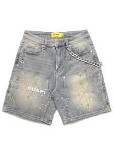 画像1: 【送料無料】GUAPI EMERALD SPIDER DENIM SHORTS (1)