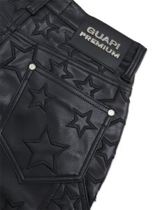 画像7: 【送料無料】GUAPI OBSIDIAN BLACK STARS LEATHER SHORTS (7)