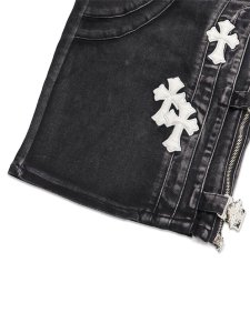 画像9: 【送料無料】GUAPI OBSIDIAN BLACK CROSS BUCKLE SHORTS (9)