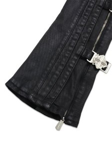 画像7: 【送料無料】GUAPI ALL BLACK CROSS BUCKLE DENIM (7)