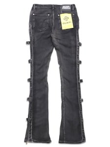 画像2: 【送料無料】GUAPI OBSIDIAN BLACK CROSS BUCKLE DENIM (2)