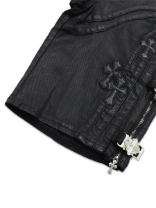 画像9: 【送料無料】GUAPI ALL BLACK CROSS BUCKLE SHORTS (9)
