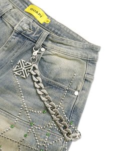 画像4: 【送料無料】GUAPI EMERALD SPIDER DENIM SHORTS (4)