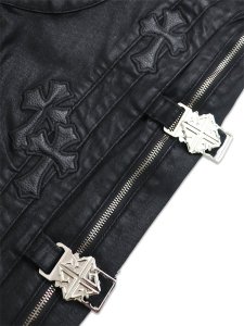 画像5: 【送料無料】GUAPI ALL BLACK CROSS BUCKLE DENIM (5)