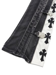 画像7: 【送料無料】GUAPI OBSIDIAN BLACK CROSS BUCKLE DENIM (7)