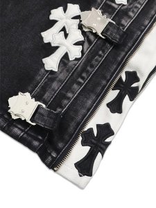 画像10: 【送料無料】GUAPI OBSIDIAN BLACK CROSS BUCKLE SHORTS (10)