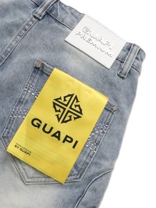 画像8: 【送料無料】GUAPI AQUA BLUE CROSS BUCKLE SHORTS (8)