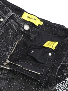 画像5: 【送料無料】GUAPI VINTAGE BLACK DISTRESSED DENIM SHORTS (5)