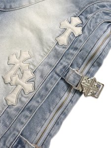 画像7: 【送料無料】GUAPI AQUA BLUE CROSS BUCKLE SHORTS (7)